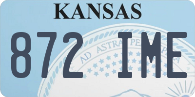 KS license plate 872IME