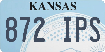 KS license plate 872IPS