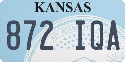 KS license plate 872IQA