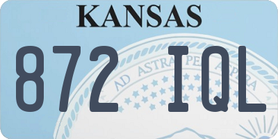 KS license plate 872IQL