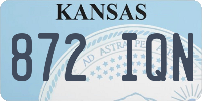 KS license plate 872IQN