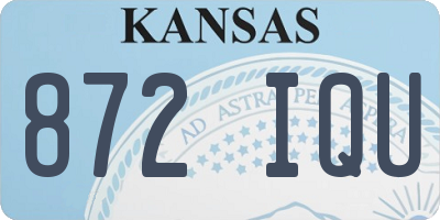 KS license plate 872IQU