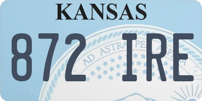 KS license plate 872IRE