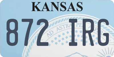 KS license plate 872IRG