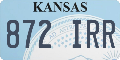 KS license plate 872IRR