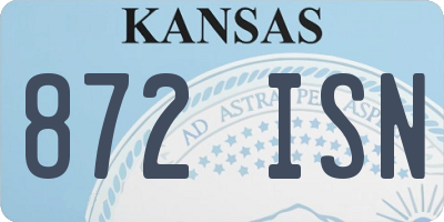 KS license plate 872ISN
