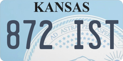KS license plate 872IST