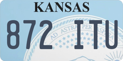 KS license plate 872ITU