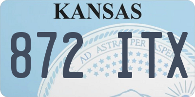 KS license plate 872ITX