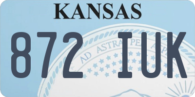 KS license plate 872IUK