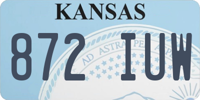 KS license plate 872IUW
