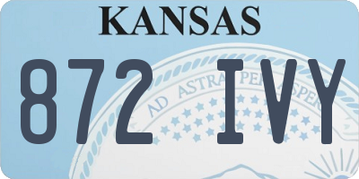 KS license plate 872IVY