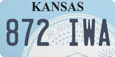 KS license plate 872IWA