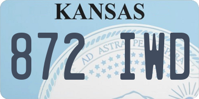 KS license plate 872IWD