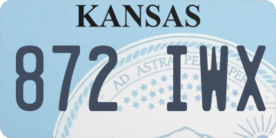 KS license plate 872IWX