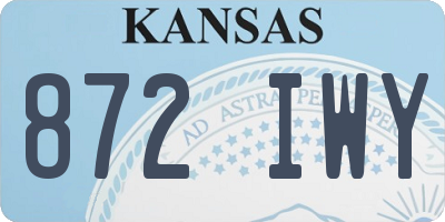 KS license plate 872IWY