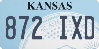 KS license plate 872IXD