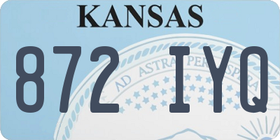 KS license plate 872IYQ