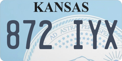KS license plate 872IYX