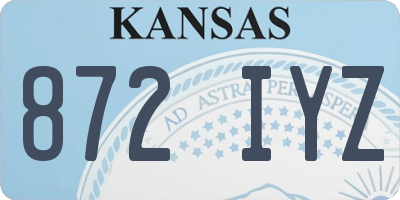KS license plate 872IYZ