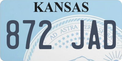 KS license plate 872JAD
