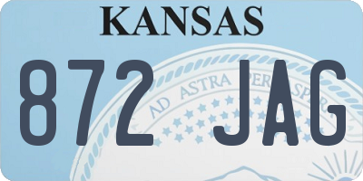 KS license plate 872JAG