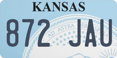KS license plate 872JAU
