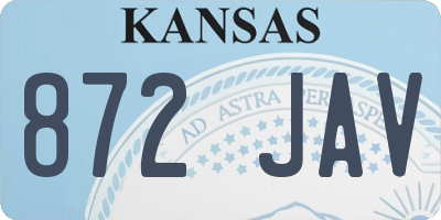 KS license plate 872JAV