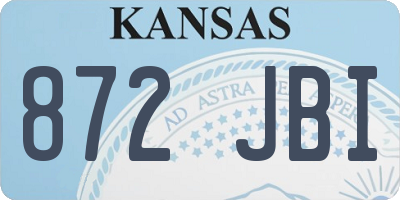 KS license plate 872JBI