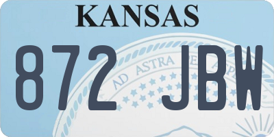 KS license plate 872JBW