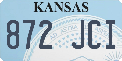 KS license plate 872JCI