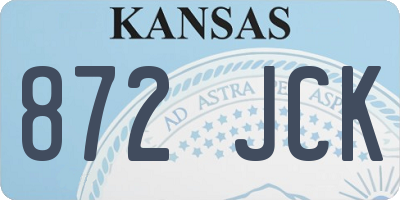 KS license plate 872JCK