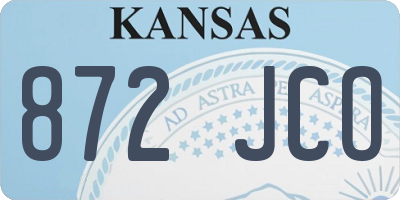 KS license plate 872JCO