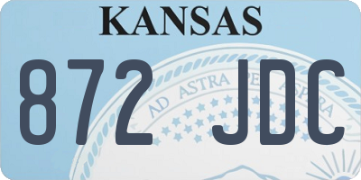 KS license plate 872JDC