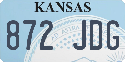 KS license plate 872JDG