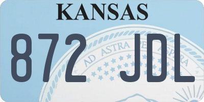 KS license plate 872JDL