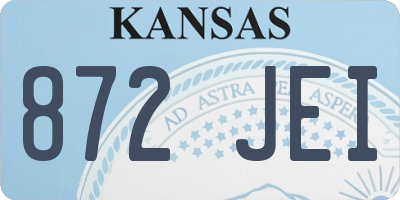 KS license plate 872JEI