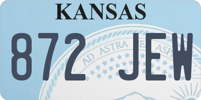 KS license plate 872JEW