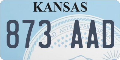 KS license plate 873AAD