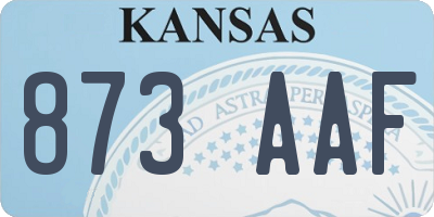 KS license plate 873AAF