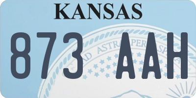 KS license plate 873AAH