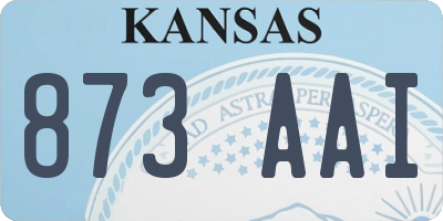 KS license plate 873AAI