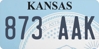 KS license plate 873AAK
