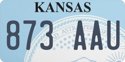 KS license plate 873AAU