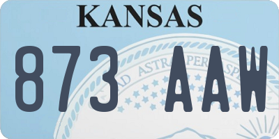KS license plate 873AAW