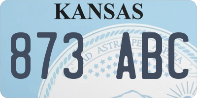 KS license plate 873ABC