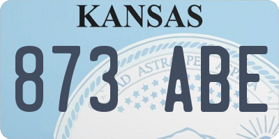 KS license plate 873ABE