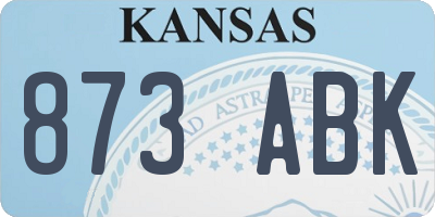 KS license plate 873ABK
