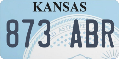 KS license plate 873ABR