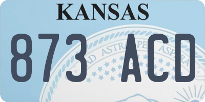 KS license plate 873ACD